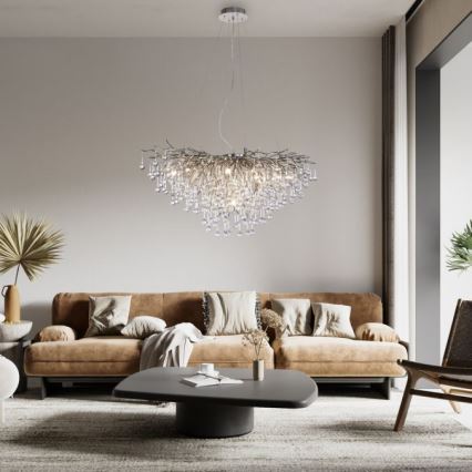 Paul Neuhaus 2192-55 - Пендел ICICLE 10xG9/40W/230V 50x100 см лъскав хром