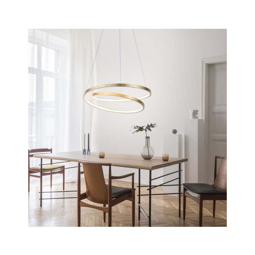 Paul Neuhaus 2472-12 - LED Димируем висящ полилей ROMAN LED/30W/230V златист