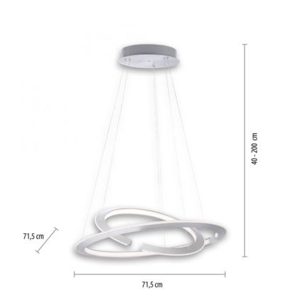 Paul Neuhaus 2491-55 - LED Димируем висящ полилей ALESSA 2xLED/26W/230V + дистанционно