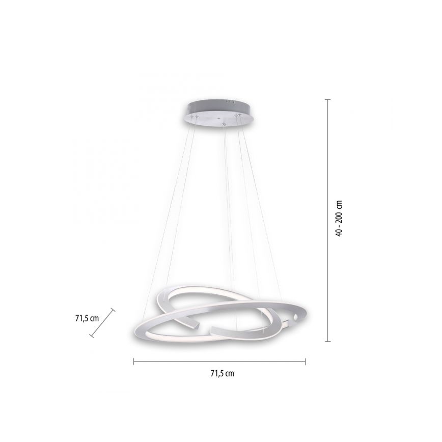 Paul Neuhaus 2491-55 - LED регулируема висяща лампа на кабел ALESSA 2xLED/26W/230V + дистанционно управление