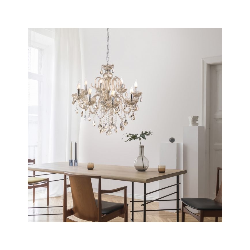 Paul Neuhaus 3081-97 - Висящ кристален полилей GRACIA 8xE14/40W/230V златист