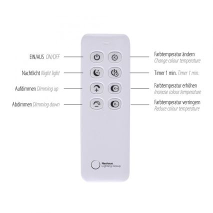 Paul Neuhaus 319-18 - LED Димируем лампион HULA LED/21,5W/230V 2700-5000K + дистанционно управление