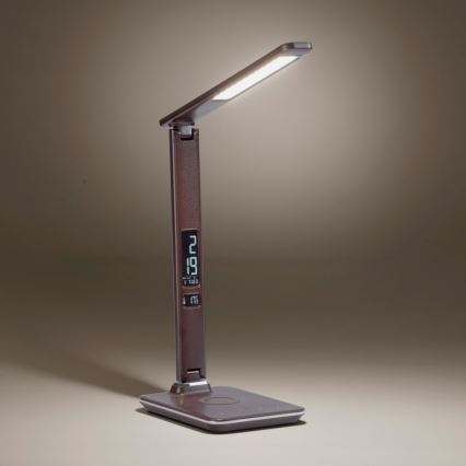 Paul Neuhaus 4595-23 - LED Димируема сензорна настолна лампа с безжично зареждане ADRIANO LED/5W/230V кафява
