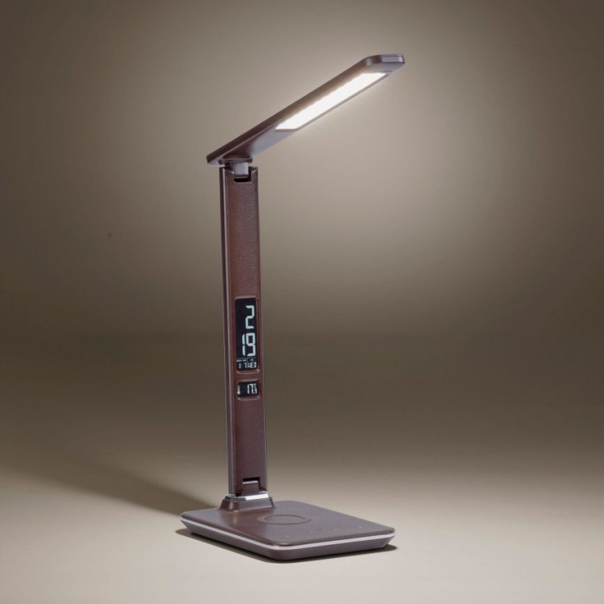 Paul Neuhaus 4595-23 - LED Димируема сензорна настолна лампа с безжично зареждане ADRIANO LED/5W/230V кафява