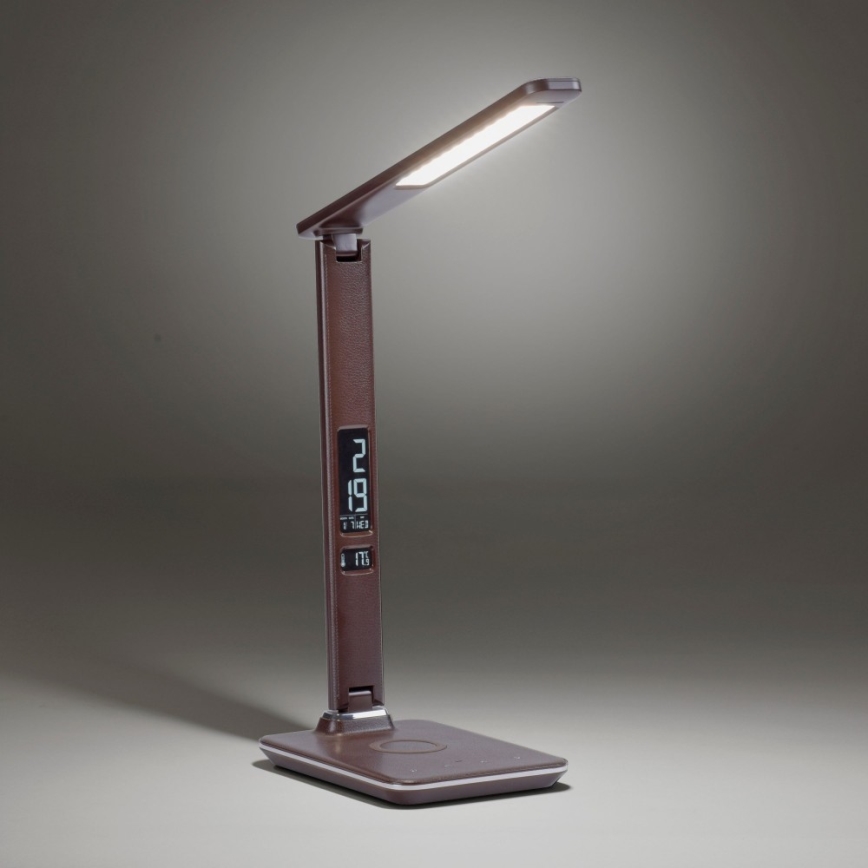 Paul Neuhaus 4595-23 - LED Димируема сензорна настолна лампа с безжично зареждане ADRIANO LED/5W/230V кафява