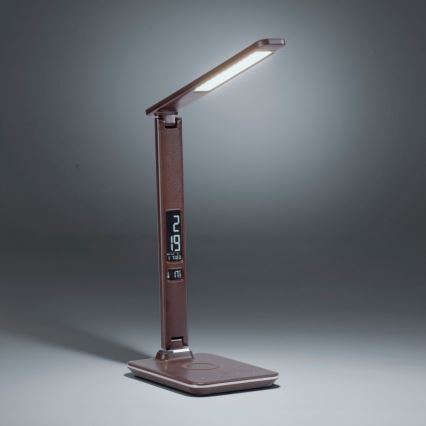 Paul Neuhaus 4595-23 - LED Димируема сензорна настолна лампа с безжично зареждане ADRIANO LED/5W/230V кафява