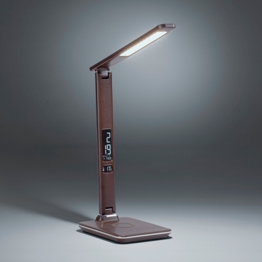 Paul Neuhaus 4595-23 - LED Димируема сензорна настолна лампа с безжично зареждане ADRIANO LED/5W/230V кафява