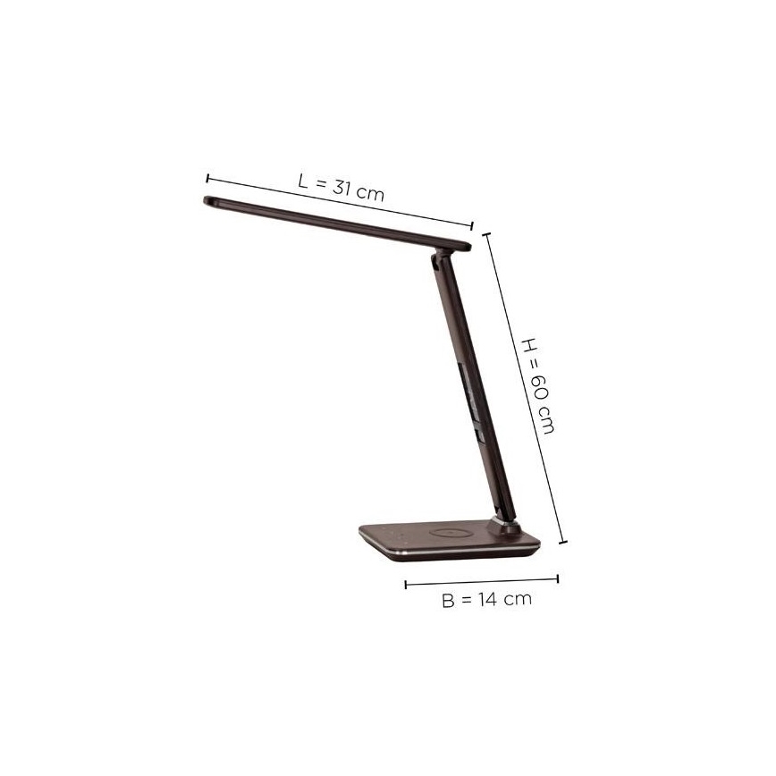 Paul Neuhaus 4595-23 - LED Димируема сензорна настолна лампа с безжично зареждане ADRIANO LED/5W/230V кафява