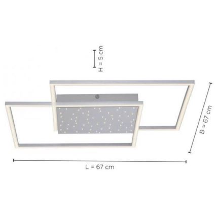 Paul Neuhaus 6024-55 - LED Димирум повърхностен полилей YUKI LED/49W/230V + дистанционно