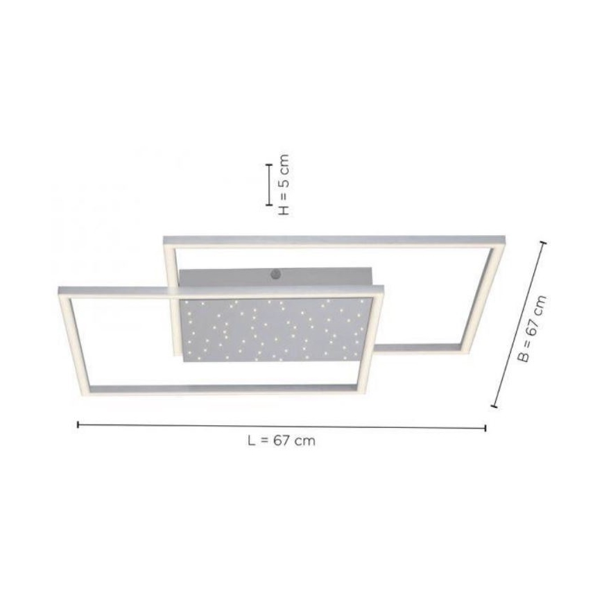 Paul Neuhaus 6024-55 - LED Димирум повърхностен полилей YUKI LED/49W/230V + дистанционно