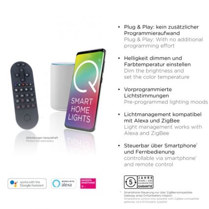 Paul Neuhaus 6071-18 - LED Димируем плафон Q-PIATO LED/35W/230V Ø 51 см 2700-5000K Wi-Fi + дистанционно управление