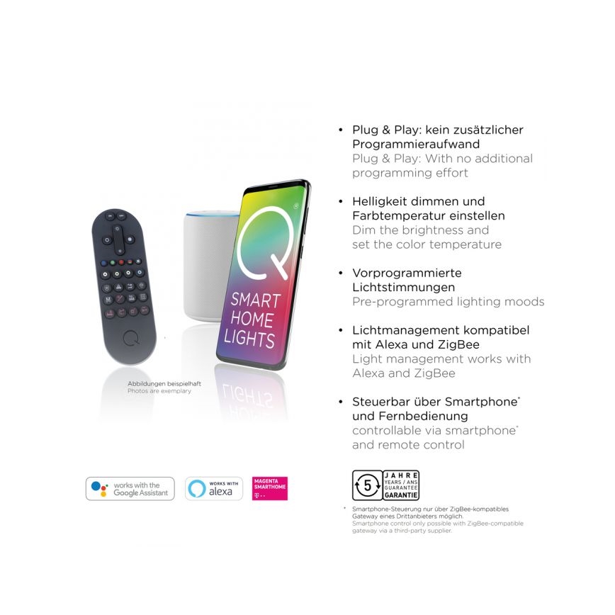 Paul Neuhaus 6071-18 - LED Димируем плафон Q-PIATO LED/35W/230V Ø 51 см 2700-5000K Wi-Fi + дистанционно управление