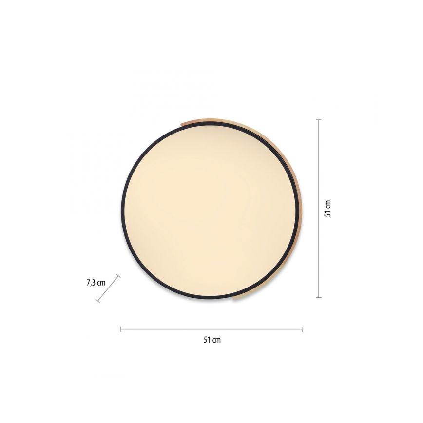 Paul Neuhaus 6071-18 - LED Димируем плафон Q-PIATO LED/35W/230V Ø 51 см 2700-5000K Wi-Fi + дистанционно управление