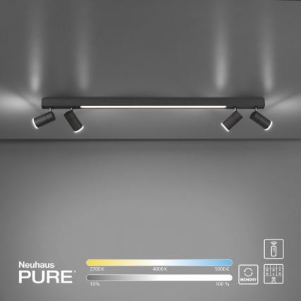 Paul Neuhaus 6121-13 - LED Димируем спот PURE 4xLED/4W/230V + LED/9W 2700-5000K + дистанционно управление