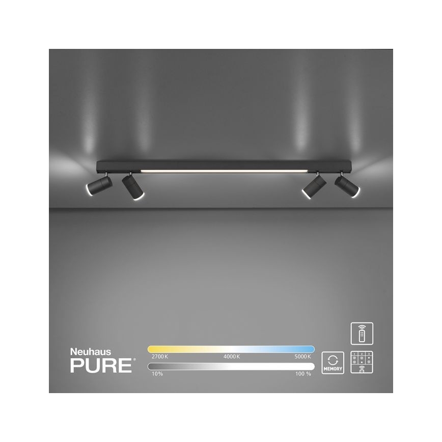 Paul Neuhaus 6121-13 - LED Димируем спот PURE 4xLED/4W/230V + LED/9W 2700-5000K + дистанционно управление