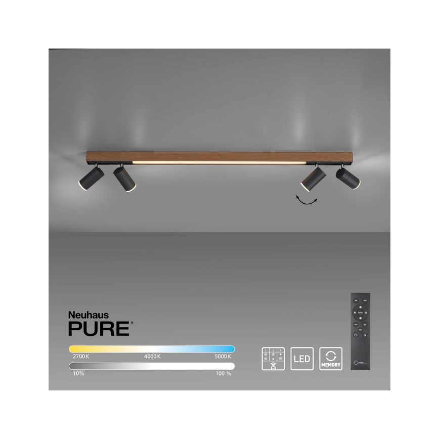 Paul Neuhaus 6121-79 - LED Димируем спот PURE 4xLED/4W/230V + LED/9W 2700-5000K + дистанционно управление