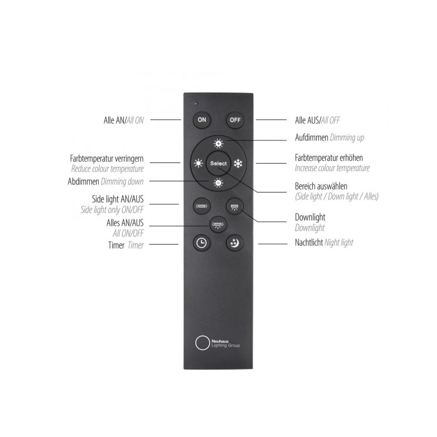 Paul Neuhaus 6121-79 - LED Димируем спот PURE 4xLED/4W/230V + LED/9W 2700-5000K + дистанционно управление