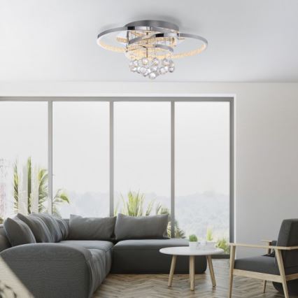 Paul Neuhaus 6267-17 - LED Димируем плафон ROTAZO LED/32W/230V Ø 45 см лъскав хром