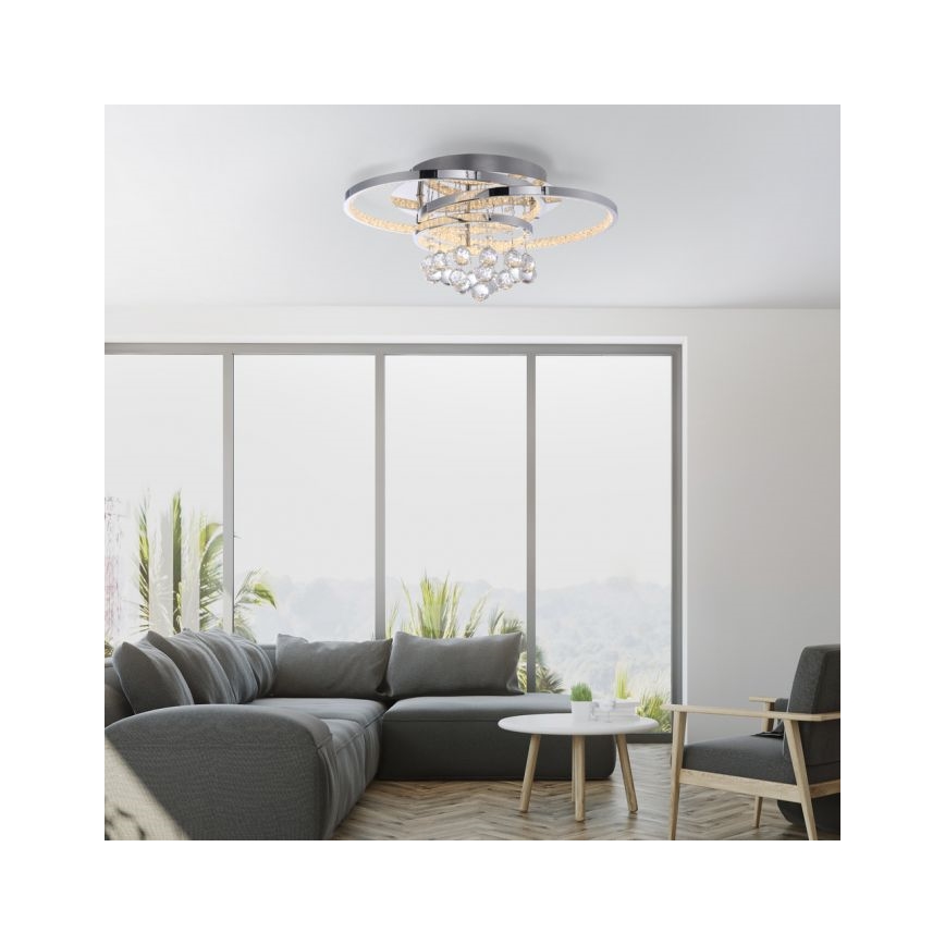 Paul Neuhaus 6267-17 - LED Димируем плафон ROTAZO LED/32W/230V Ø 45 см лъскав хром