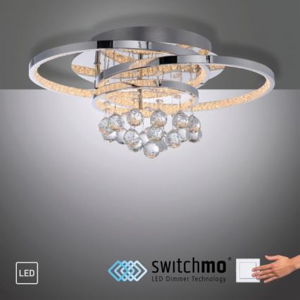 Paul Neuhaus 6267-17 - LED Димируем плафон ROTAZO LED/32W/230V Ø 45 см лъскав хром