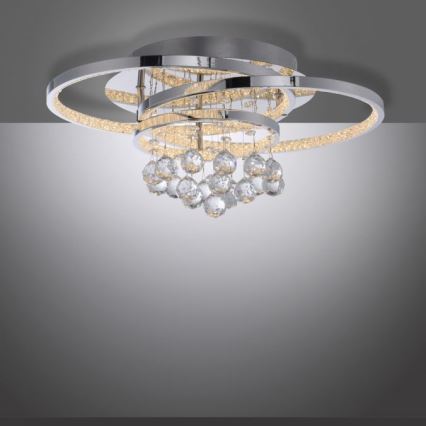 Paul Neuhaus 6267-17 - LED Димируем плафон ROTAZO LED/32W/230V Ø 45 см лъскав хром