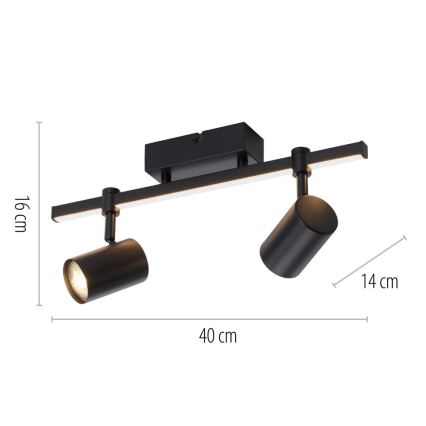 Paul Neuhaus 6524-18 - LED луничка BARIK 2xGU10/4,5W/230V + LED/5W