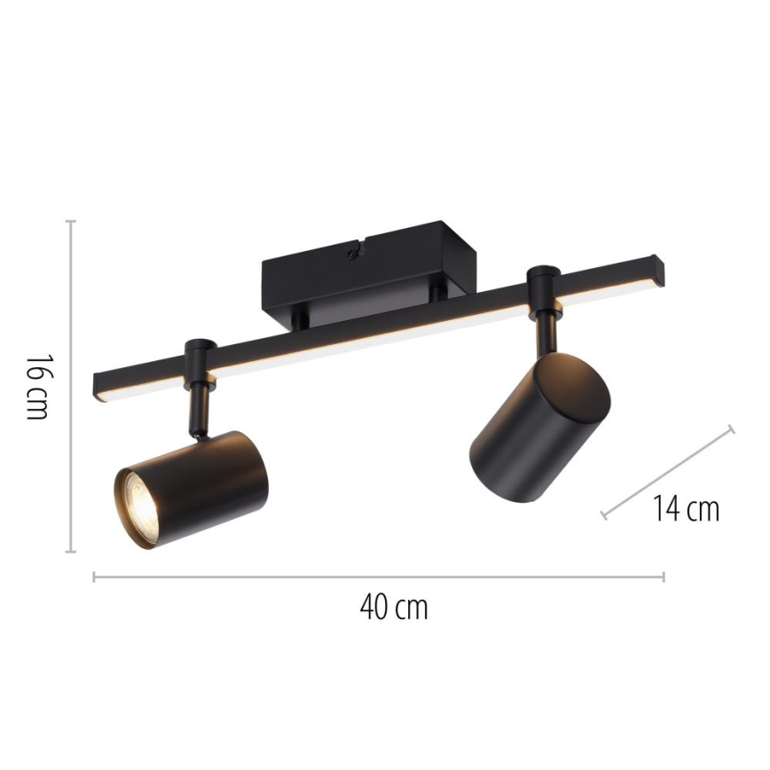 Paul Neuhaus 6524-18 - LED луничка BARIK 2xGU10/4,5W/230V + LED/5W