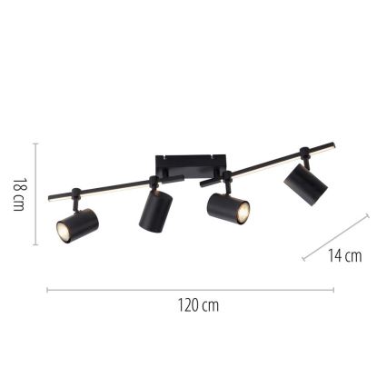 Paul Neuhaus 6525-18 - LED луничка BARIK 4xGU10/4,5W/230V + LED/10W