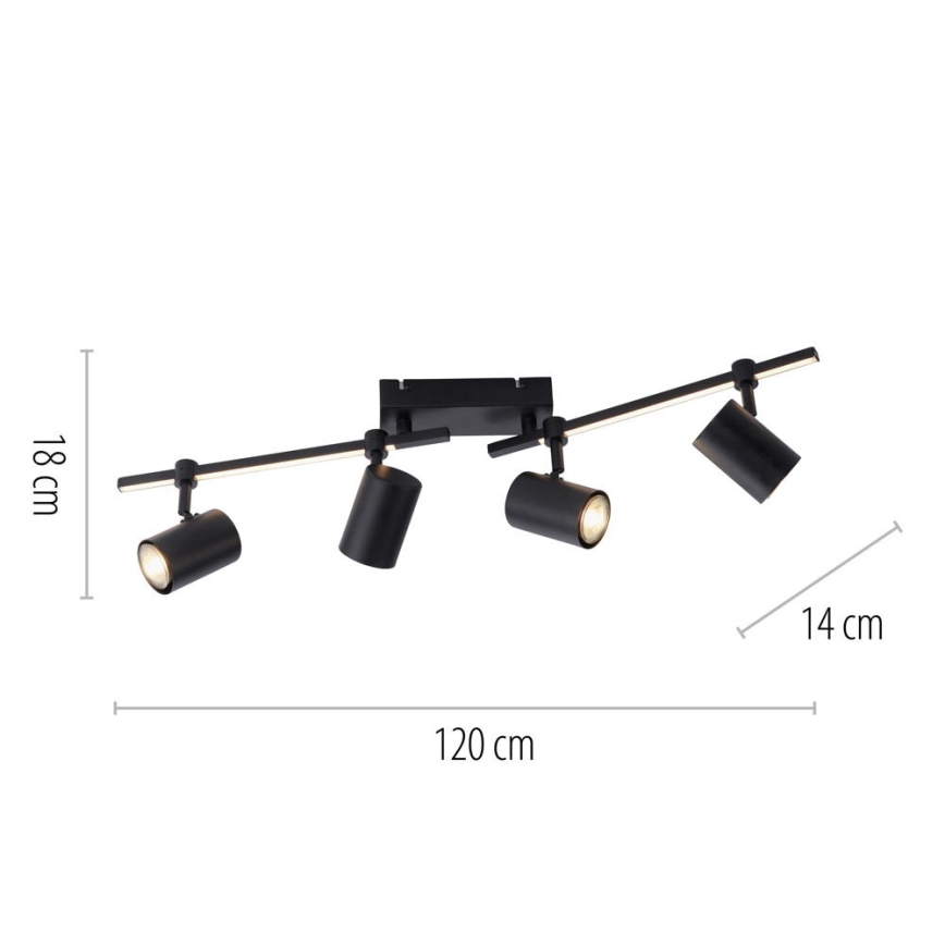Paul Neuhaus 6525-18 - LED луничка BARIK 4xGU10/4,5W/230V + LED/10W