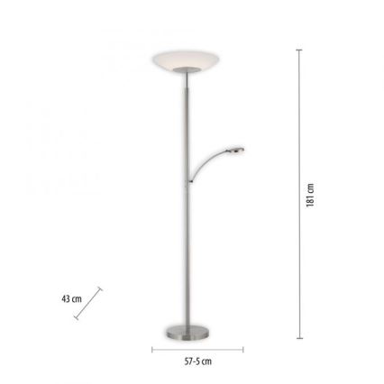 Paul Neuhaus 655-55 - LED Димируем лампион ALFRED 1xLED/28W+1xLED/4W/230V лъскав хром