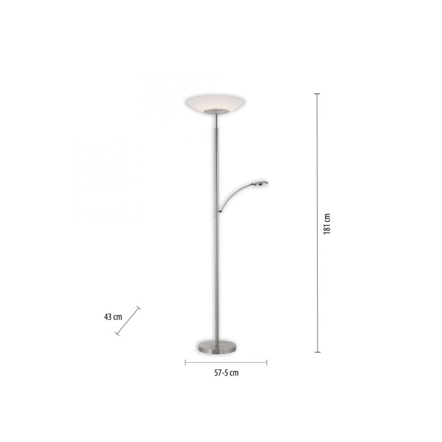 Paul Neuhaus 655-55 - LED Димируем лампион ALFRED 1xLED/28W+1xLED/4W/230V лъскав хром