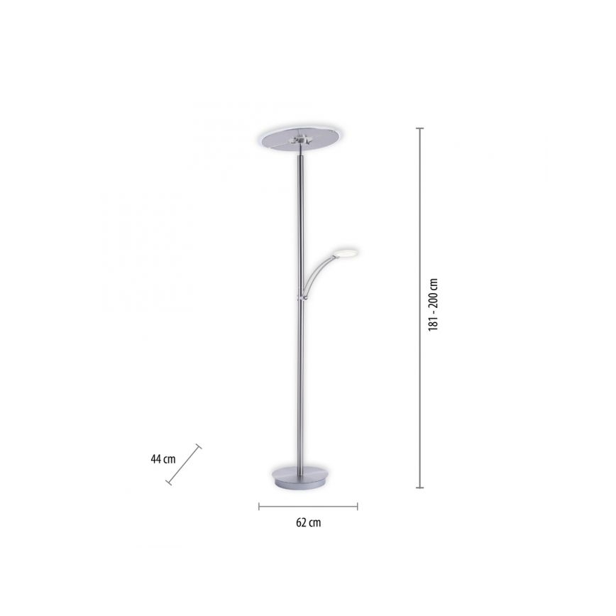 Paul Neuhaus 673-55 - LED Димируем лампион ARTUR 2xLED/21W/230V+1xLED/6W лъскав хром