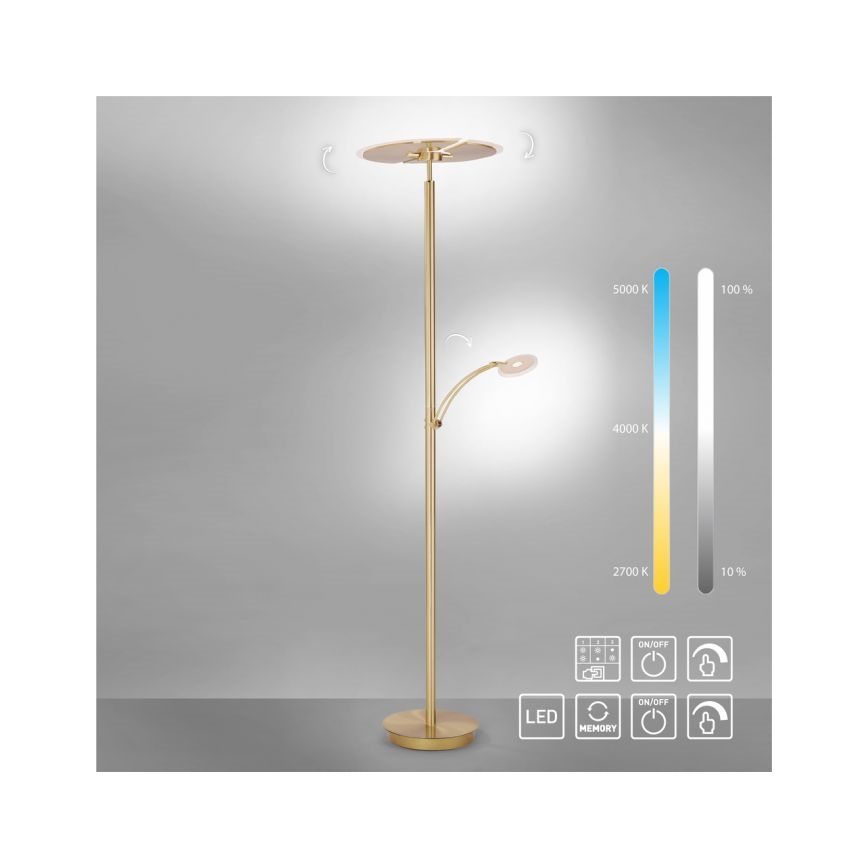 Paul Neuhaus 673-60 - LED Димируем лампион ARTUR 2xLED/21W+1xLED/6W/230V златист
