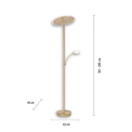 Paul Neuhaus 673-60 - LED Димируем лампион ARTUR 2xLED/21W+1xLED/6W/230V златист