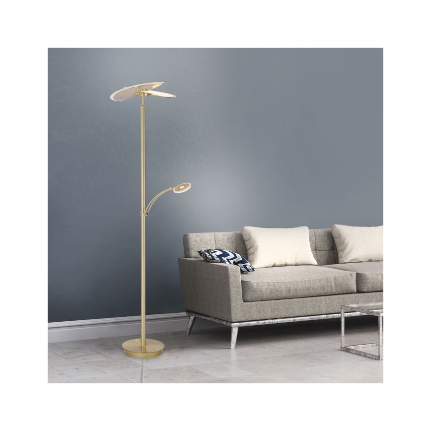 Paul Neuhaus 673-60 - LED димируема подова лампа ARTUR 2xLED/21W/230V+LED/6W златна