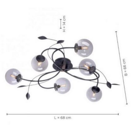 Paul Neuhaus 6737-18 - LED Повърхностен полилей WIDOW 6xG9/3W/230V