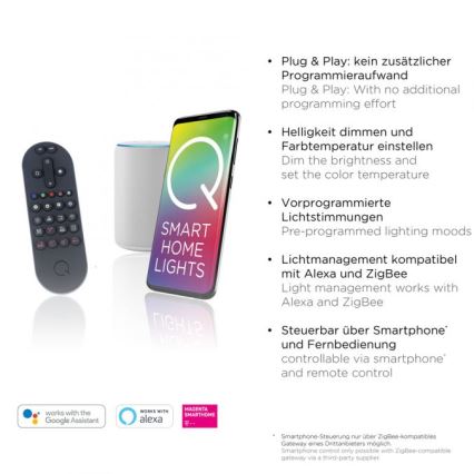 Paul Neuhaus 8008-70 - LED Димируем плафон Q-PIATO LED/49W/230V 2700-5000K Wi-Fi + дистанционно управление