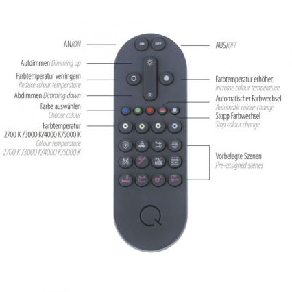Paul Neuhaus 8008-70 - LED Димируем плафон Q-PIATO LED/49W/230V 2700-5000K Wi-Fi + дистанционно управление