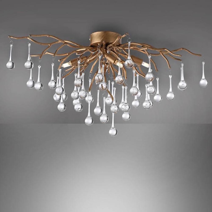 Paul Neuhaus 8090-11 - Полилей за повърхностен монтаж ICICLE 4xG9/40W/230V 30x60 см месинг
