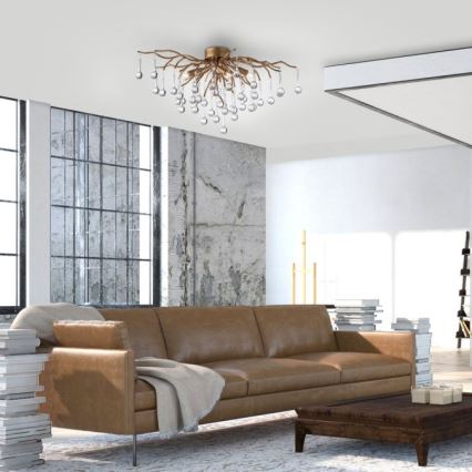 Paul Neuhaus 8090-11 - Полилей за повърхностен монтаж ICICLE 4xG9/40W/230V 30x60 см месинг