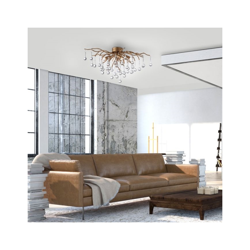 Paul Neuhaus 8090-11 - Полилей за повърхностен монтаж ICICLE 4xG9/40W/230V 30x60 см месинг