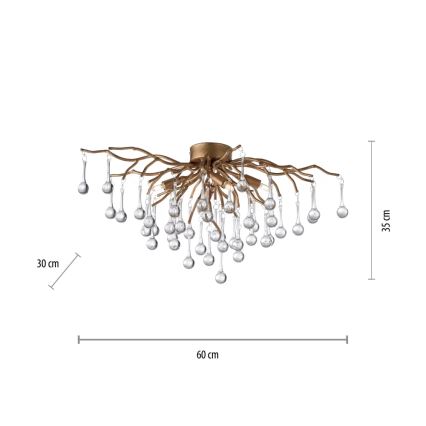 Paul Neuhaus 8090-11 - Полилей за повърхностен монтаж ICICLE 4xG9/40W/230V 30x60 см месинг