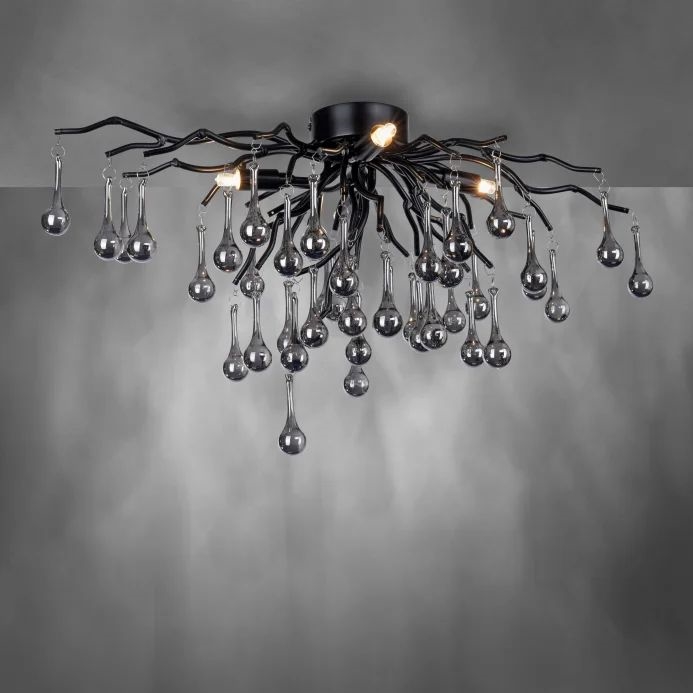 Paul Neuhaus 8090-18 - Прикрепен полилей ICICLE 4xG9/40W/230V 30x60 cm черен