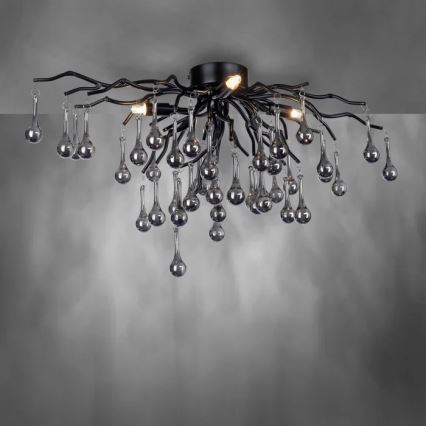 Paul Neuhaus 8090-18 - Прикрепен полилей ICICLE 4xG9/40W/230V 30x60 cm черен