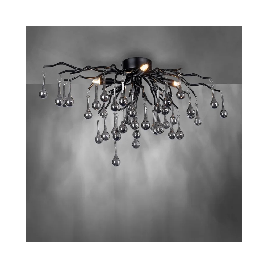 Paul Neuhaus 8090-18 - Прикрепен полилей ICICLE 4xG9/40W/230V 30x60 cm черен