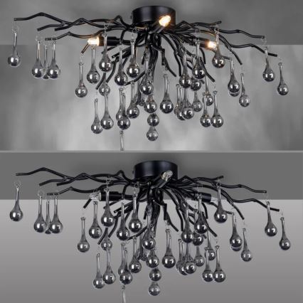 Paul Neuhaus 8090-18 - Прикрепен полилей ICICLE 4xG9/40W/230V 30x60 cm черен