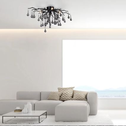 Paul Neuhaus 8090-18 - Прикрепен полилей ICICLE 4xG9/40W/230V 30x60 cm черен