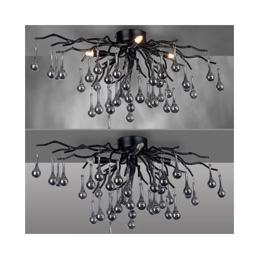 Paul Neuhaus 8090-18 - Прикрепен полилей ICICLE 4xG9/40W/230V 30x60 cm черен