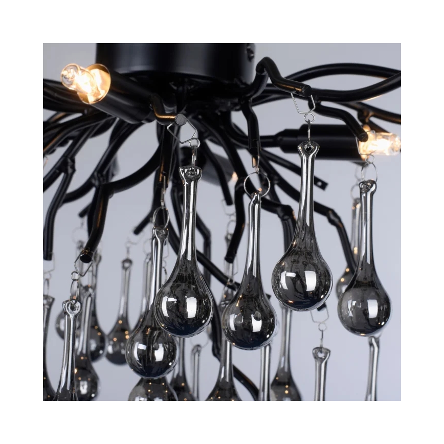 Paul Neuhaus 8090-18 - Прикрепен полилей ICICLE 4xG9/40W/230V 30x60 cm черен