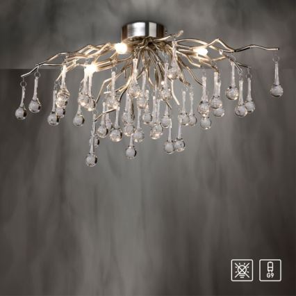 Paul Neuhaus 8090-55 - Полилей за повърхностен монтаж ICICLE 4xG9/40W/230V 30x60 см лъскав хром